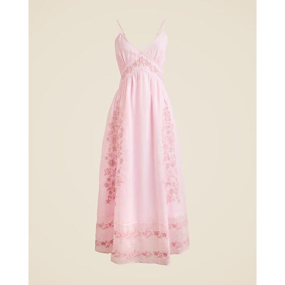 J. Crew Dresses & Skirts - J.Crew Embroidered Tank Midi Dress In Ramie - 2